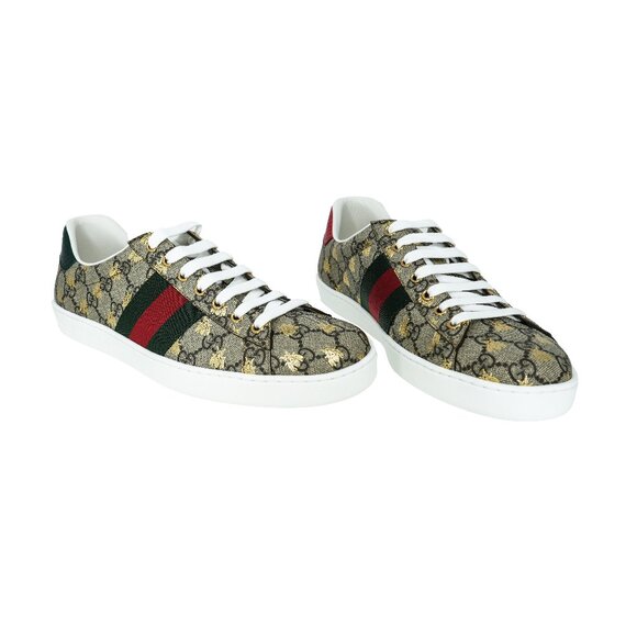 Gucci Men's Ace GG Supreme Bee Print Sneakers - Picture 1 of 9